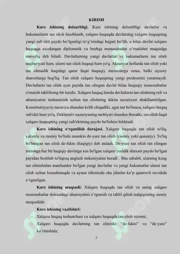 XALQARO HUQUQDA TAN OLISH VA UNING XALQARO MUNOSABATLAR DOIRASIDAGI AHAMIYATI 2