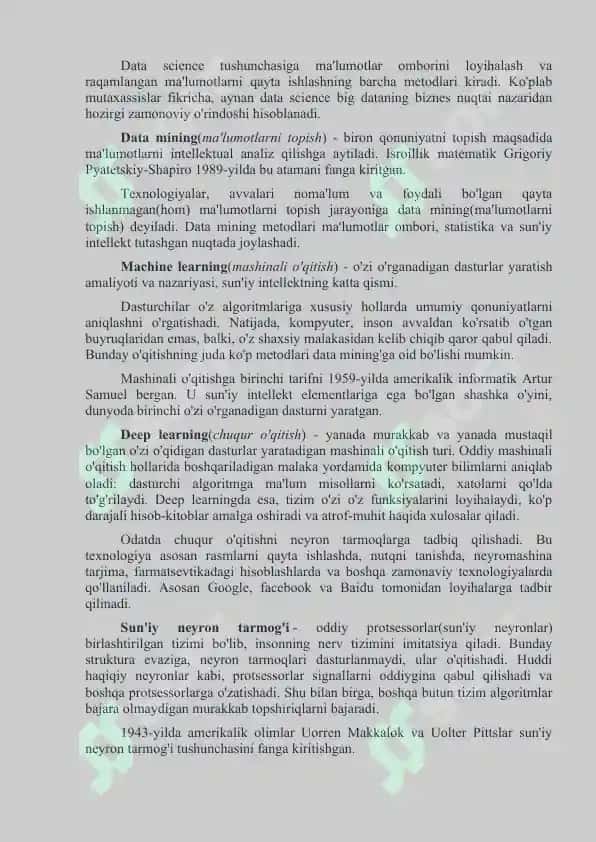 Katta hajmdagi ma’lumotlar Big Data texnologiyalari 2