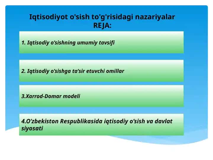 Iqtisodiyot o'sish to'g'risidagi nazariyalar