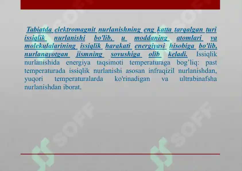 ISSIQLIK NURLANISHI QONUNLARI 3