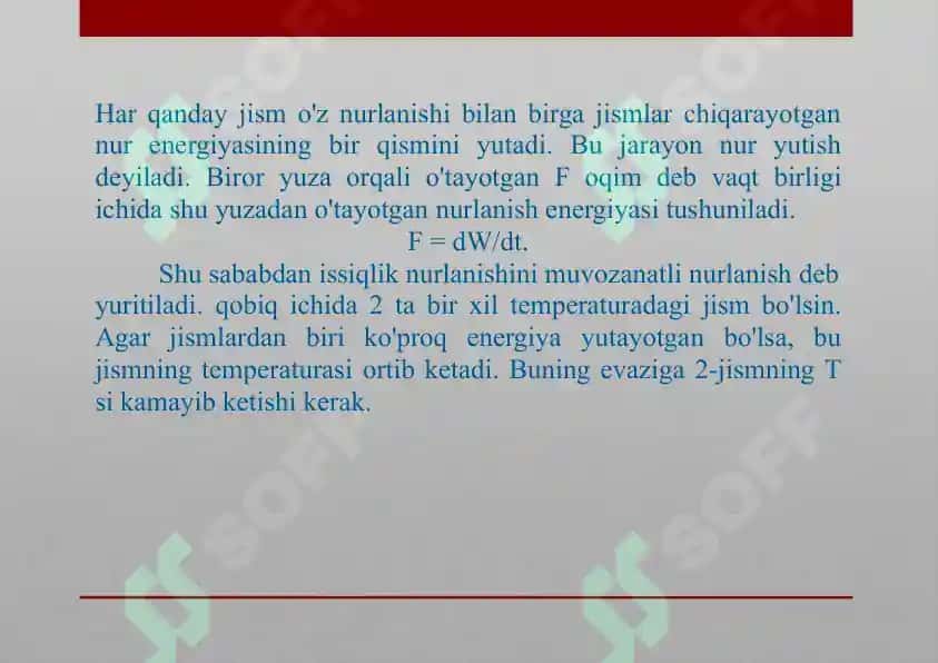 ISSIQLIK NURLANISHI QONUNLARI 4