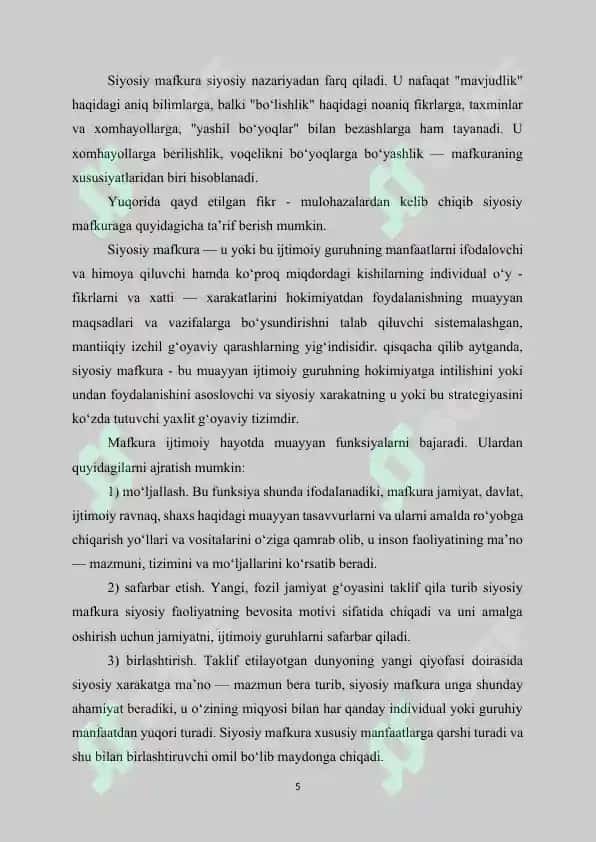Zamonaviy mafkuraning siyosiy hayotga ta’siri 5