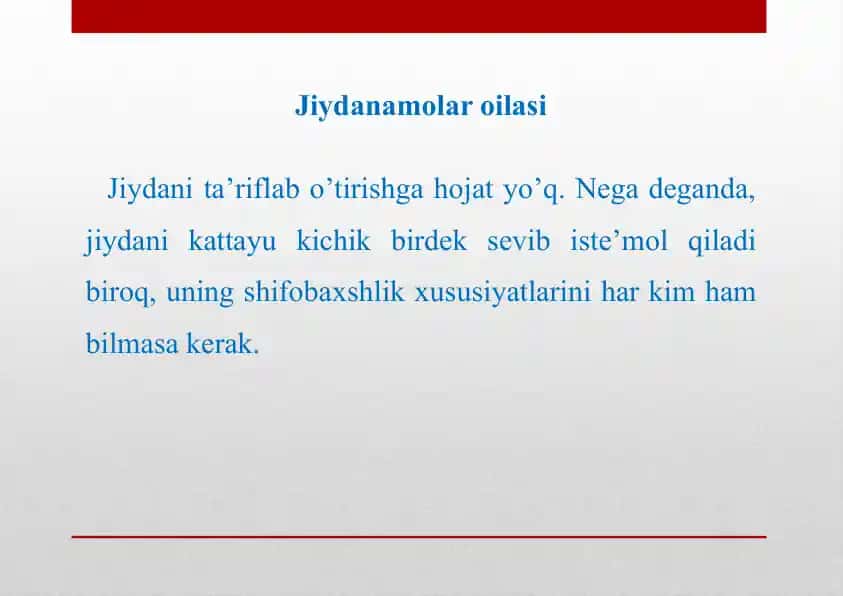 Jiydanamolar oilas 1