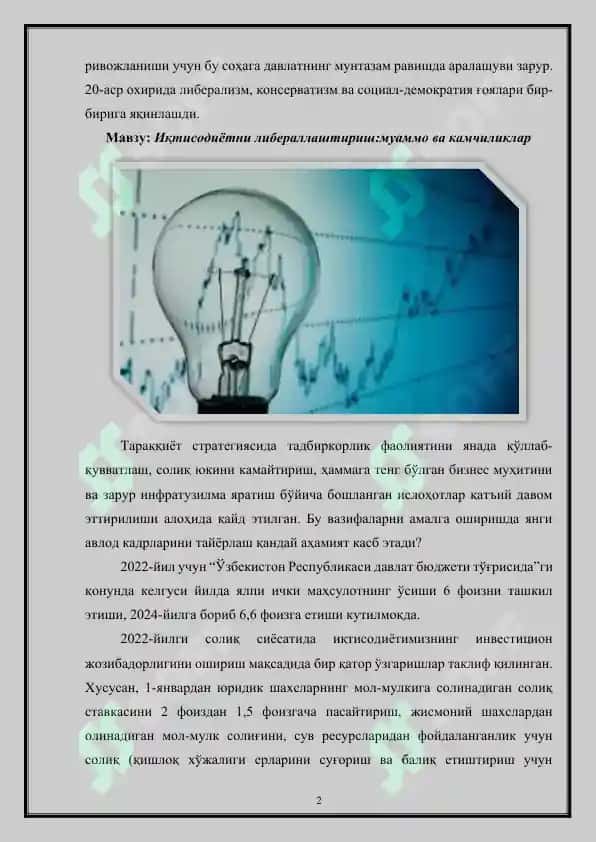 Иқтисодиётни либераллаштириш: муаммо ва камчиликлар 2