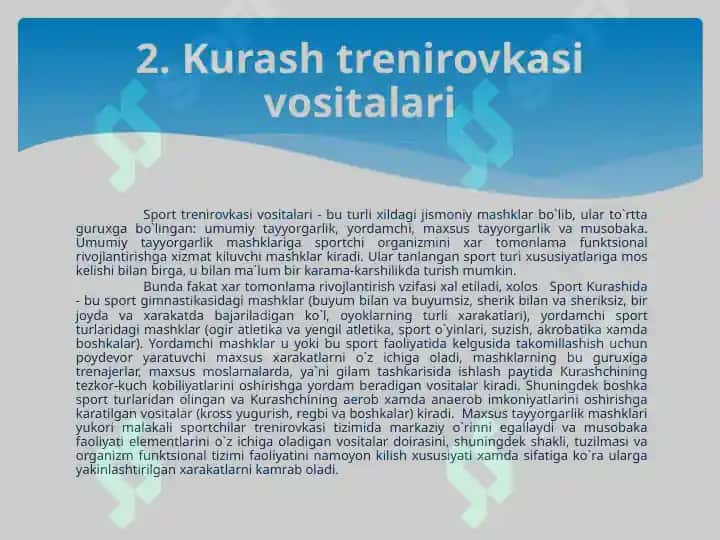 Kurash turlari va uni o`qitish metodikasi fanining maqsadi hamda vazifalari 4