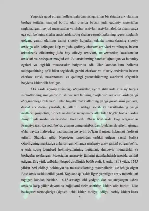 ITALIYADA ARXIV TIZIMI ISLOHOTLARI 5