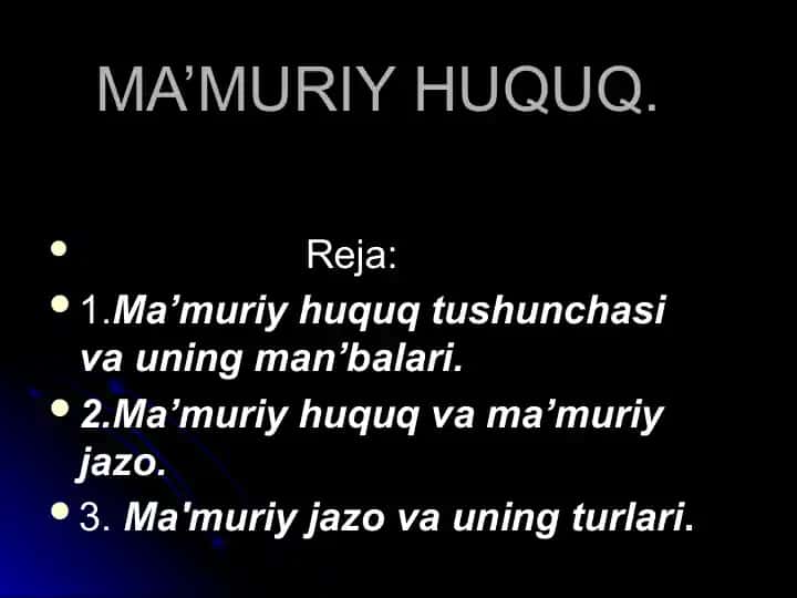 Ma'muriy huquq 1