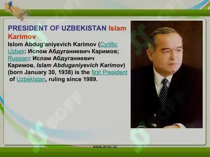 PRESIDENT OF UZBEKISTAN ISLAM KARIMOV 2