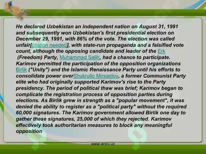 PRESIDENT OF UZBEKISTAN ISLAM KARIMOV 4