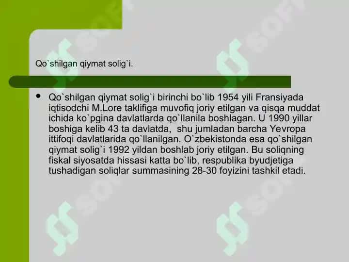 Qo‘shilgan qiymat solig‘ini hisoblash va hisob-kitoblarni taqdim qilish jarayoni. 7