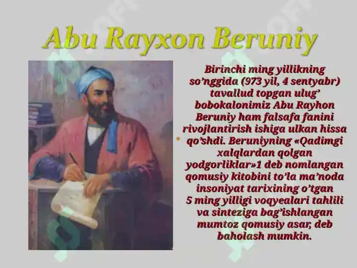 ABU RAYXON BERUNIYNING ILMIY ME’ROSI 2