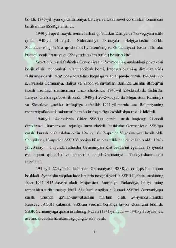 IKKINCHI JAHON URUSHI DAVRI TARIXSHUNOSLIGI 4