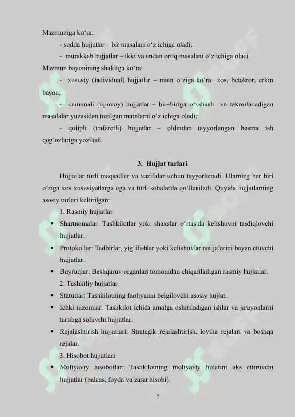 Ish yuritish asoslari 7