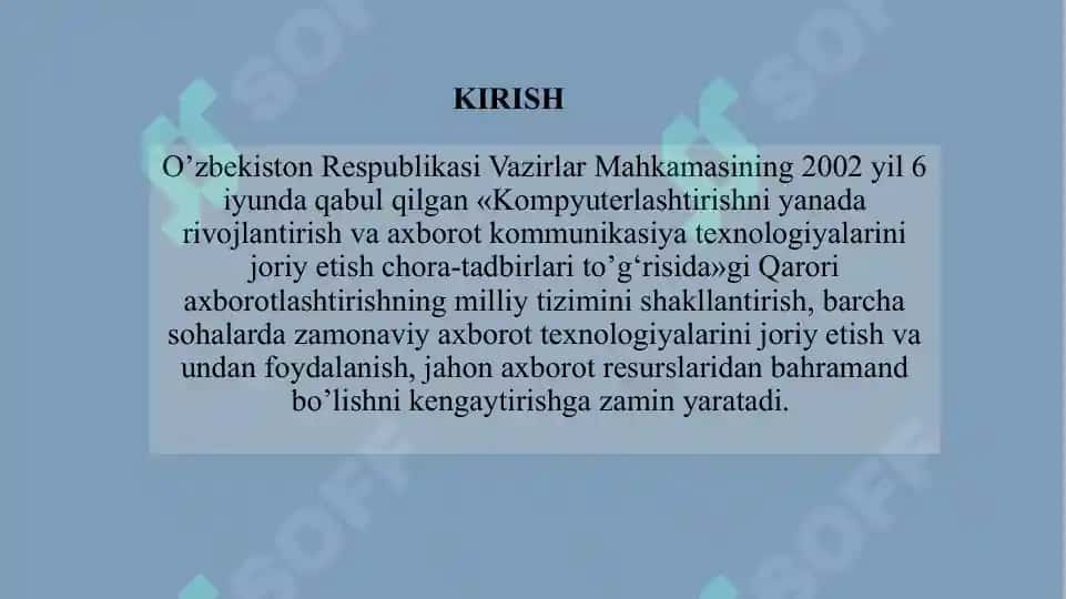 Ish yuritishda kompyuter texnologiyasidan foydalanish. Raqamli elekrton hujjatlar haqida tushuncha 3