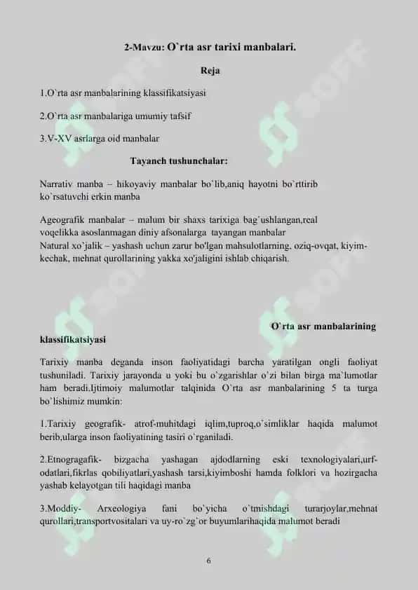 O'RTA ASRLAR tarixi 6