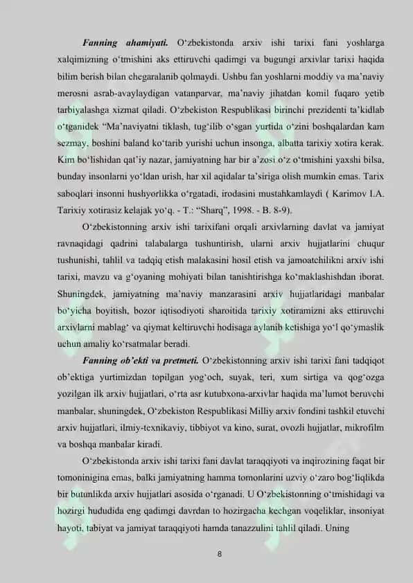 O‘zbekistonda Arxiv ishi tarixi 8