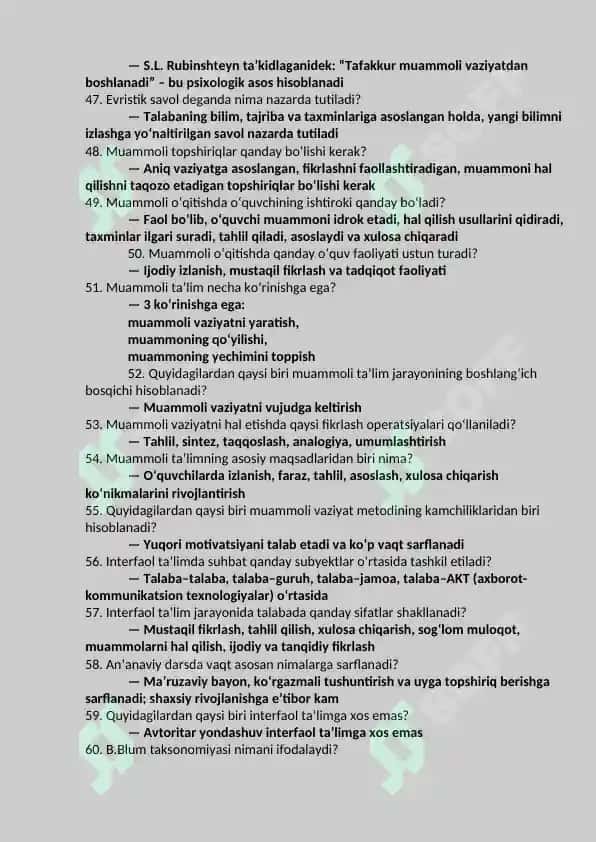 PEDAGOGIKA JAVOBLARI 4