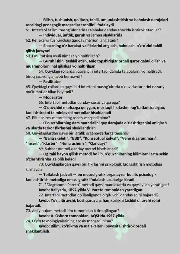 PEDAGOGIKA JAVOBLARI 5