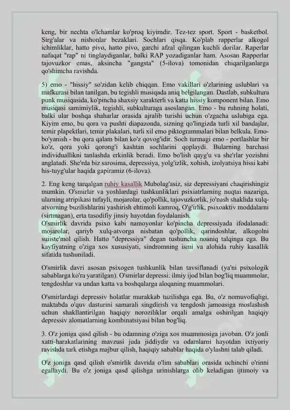 O’SIRNING NIZOLI XULQ-ATVORINI GURUHGAGI TENGDOSHLARI MUNOSABATIGA ALOQADORLIKNI TADQIQ QILISHI 6