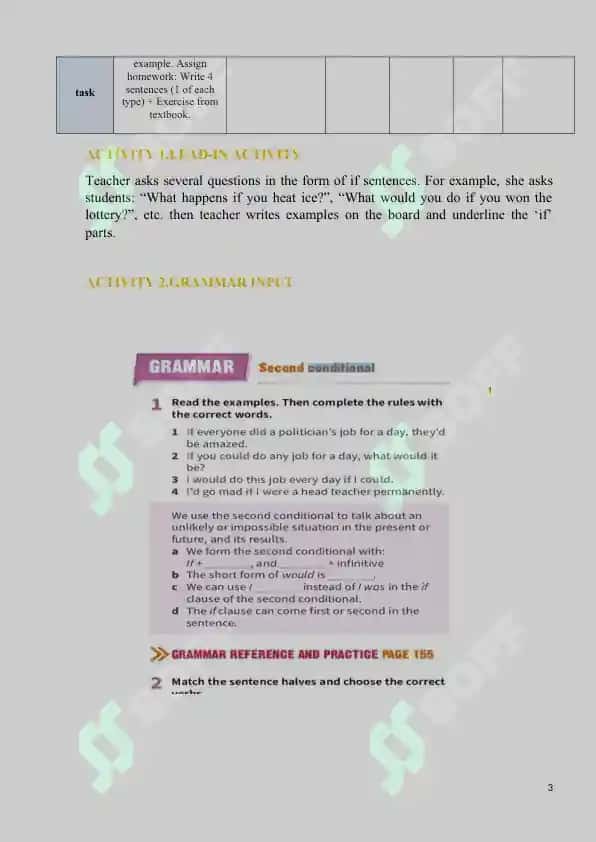 IF CLAUSES LESSON PLAN 3