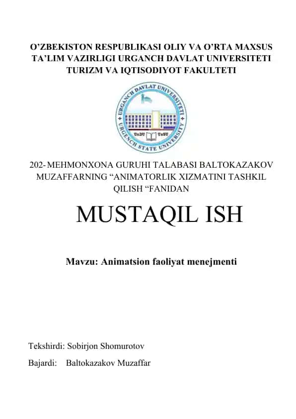 Animatsion faoliyat menejmenti