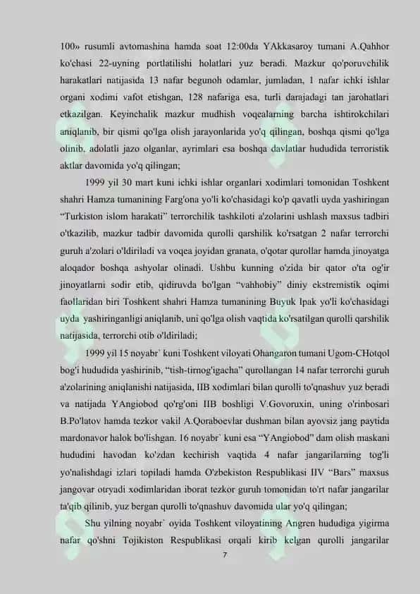 O‘ZBEKISTON RESPUBLIKASI ICHKI ISHLAR VAZIRLIGI 7