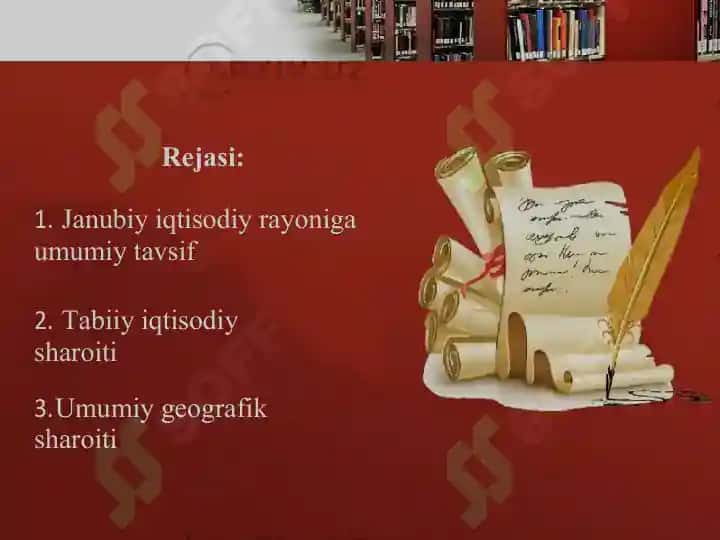 Janubiy iqtisodiy rayoniga umumiy ta’rif berish, tabiiy sharoiti va resurslarini xo‘jalik maqsadlarida baholash 2