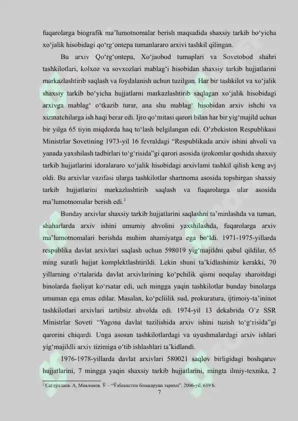 Qoraqalpog‘iston Respublikasi Markaziy Davlat Arxivi 7