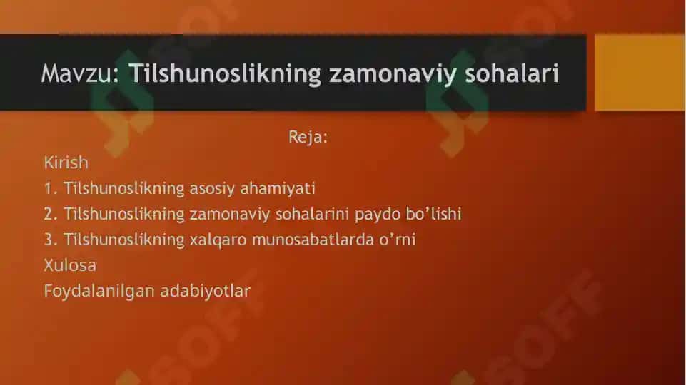 Tilshunoslikning zamonaviy sohalari 2