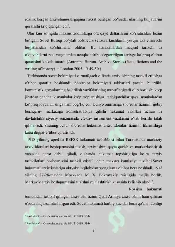 TURKISTON ASSRda ARXIV ISHI TARIXI 5