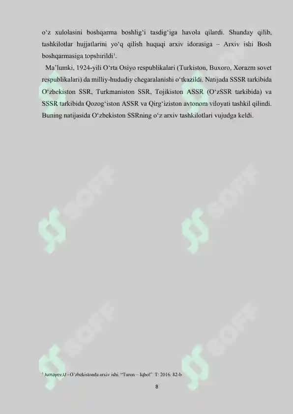 TURKISTON ASSRda ARXIV ISHI TARIXI 8