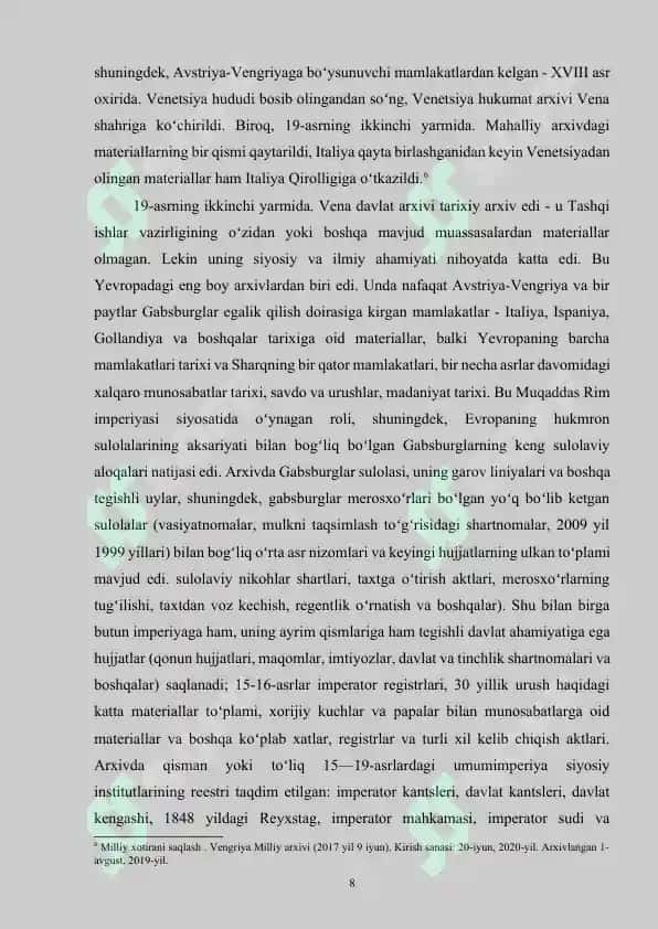 VENGRIYADA ARXIV ISHI TARIXI 8