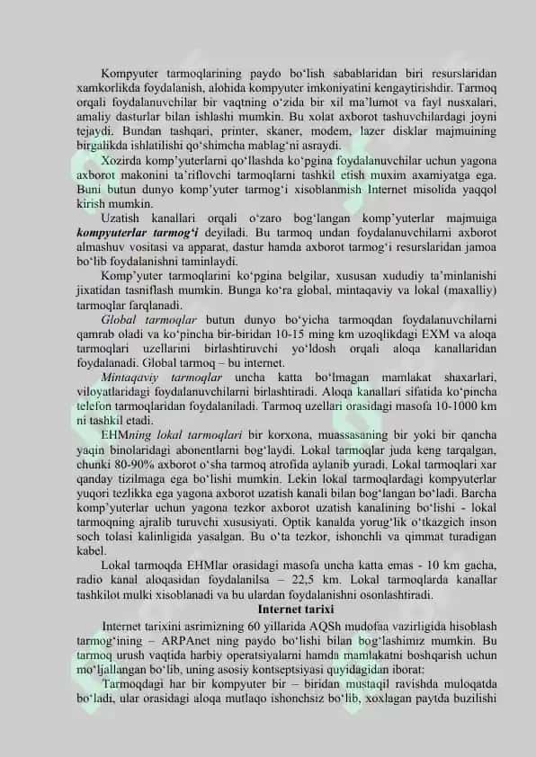 Internet tarmoqlarida axborot makoni haqida tushuncha berish. Elektron pochtalar bilan ishlashni o‘rgatish. 2