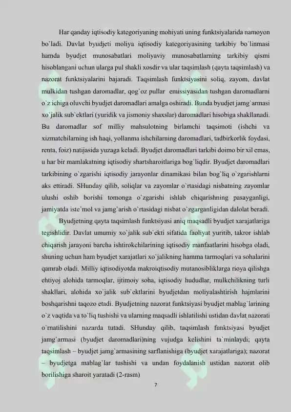 Byudjetlashtirish va byudjeti mohiyati va uni shakllantirish 7