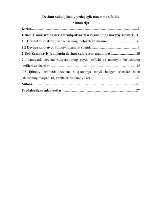 Deviant xulq, ijtimoiy-pedagogik muammo sifatida 1