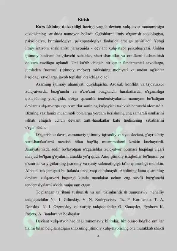 Deviant xulq, ijtimoiy-pedagogik muammo sifatida 2