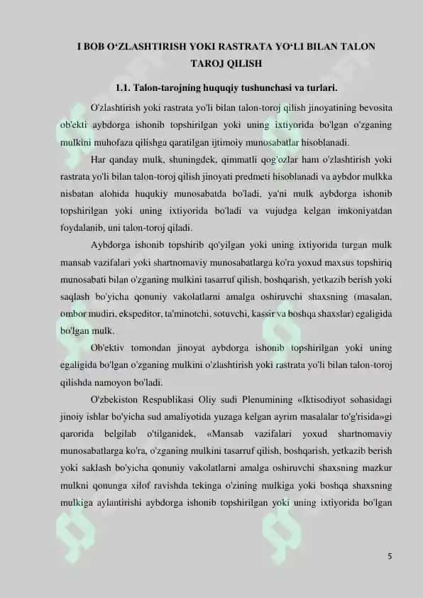 O‘ZLASHTIRISH YOKI RASTRATA YO‘LI BILAN TALON  TAROJ QILISH 4