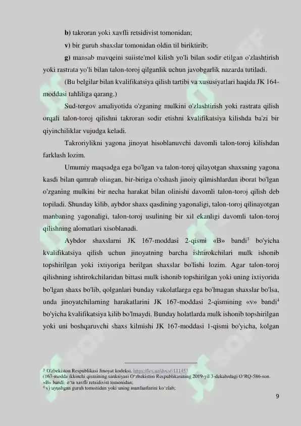 O‘ZLASHTIRISH YOKI RASTRATA YO‘LI BILAN TALON  TAROJ QILISH 8