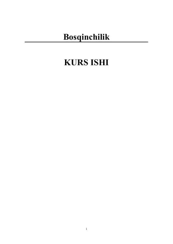 Bosqinchilik 1