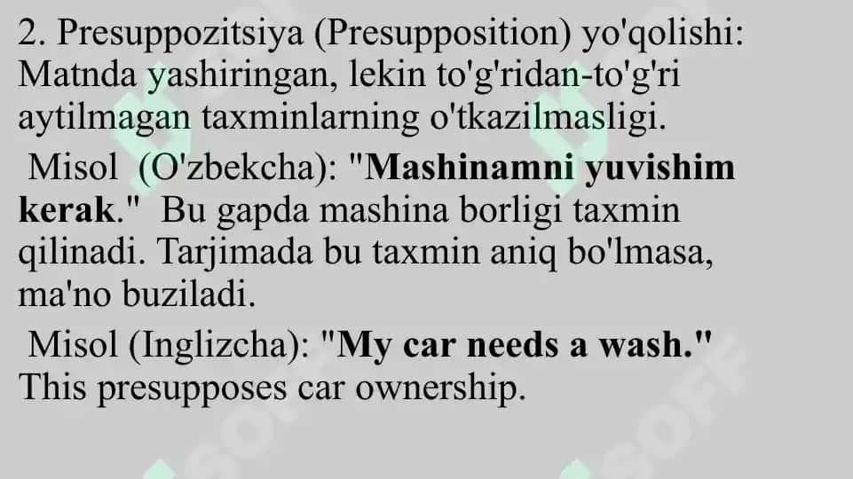 Tarjimada jarayonida pragmatik ma'noning tushirib qoldirilishi 7