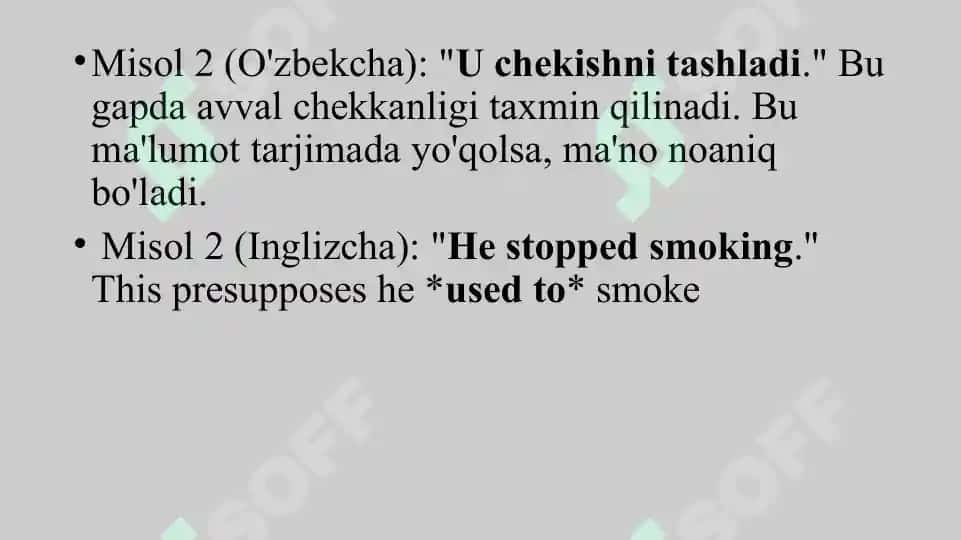 Tarjimada jarayonida pragmatik ma'noning tushirib qoldirilishi 8
