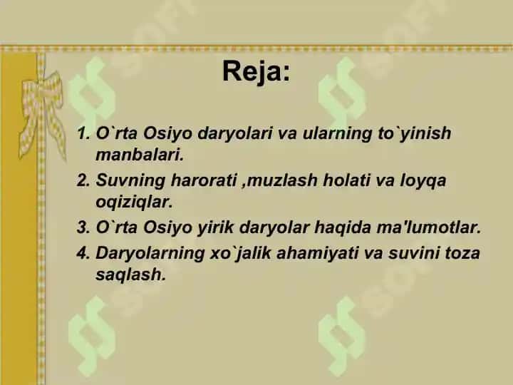 O`rta Osiyoning ichki suvlari 2
