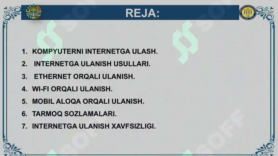 KOMPYUTERNI INTERNETGA ULASH HAQIDA MA'LUMOT 3