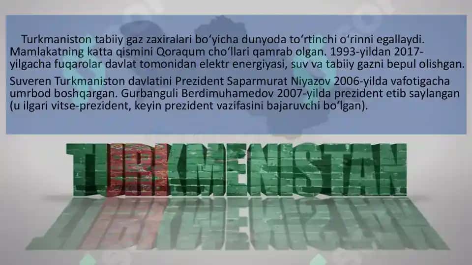 Turkmaniston Respublikasi 3