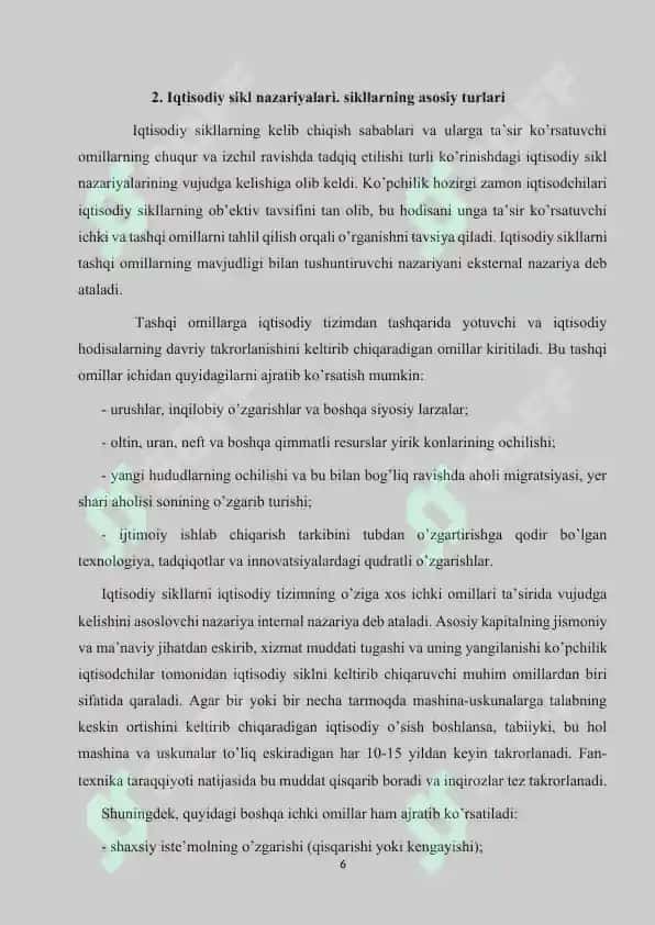 Iqtisodiyotning siklliligi ba Makoiqtisodiy barqarorlik 6