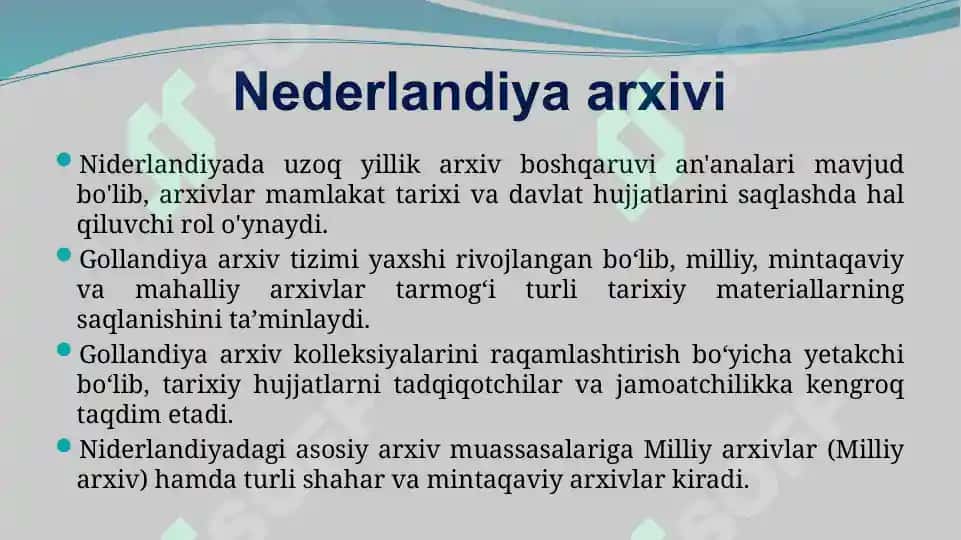Nederlandiya va Skandinaviya davlatlari arxivlari 3