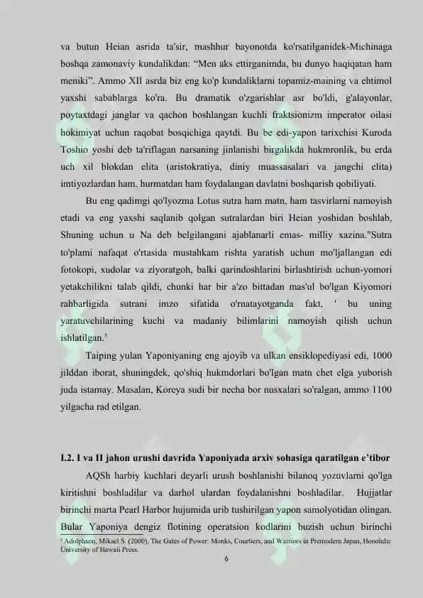 Yaponiyada arxiv ishi tarixi 6