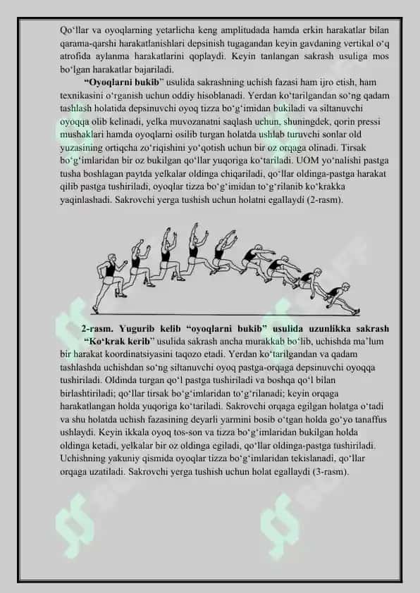 Yugurib kelib uzunlikka sakrash texnikasi 6