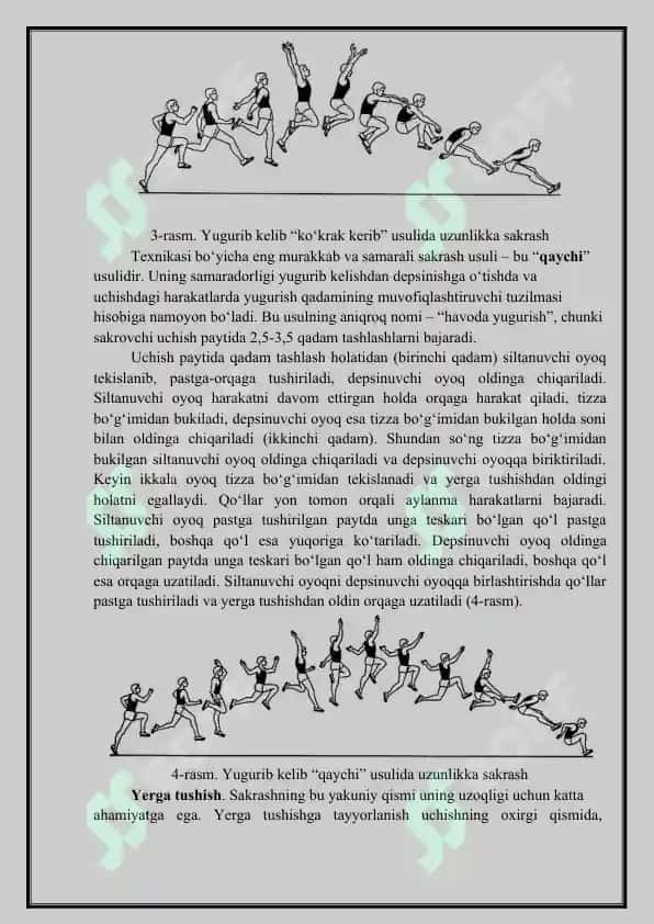 Yugurib kelib uzunlikka sakrash texnikasi 7