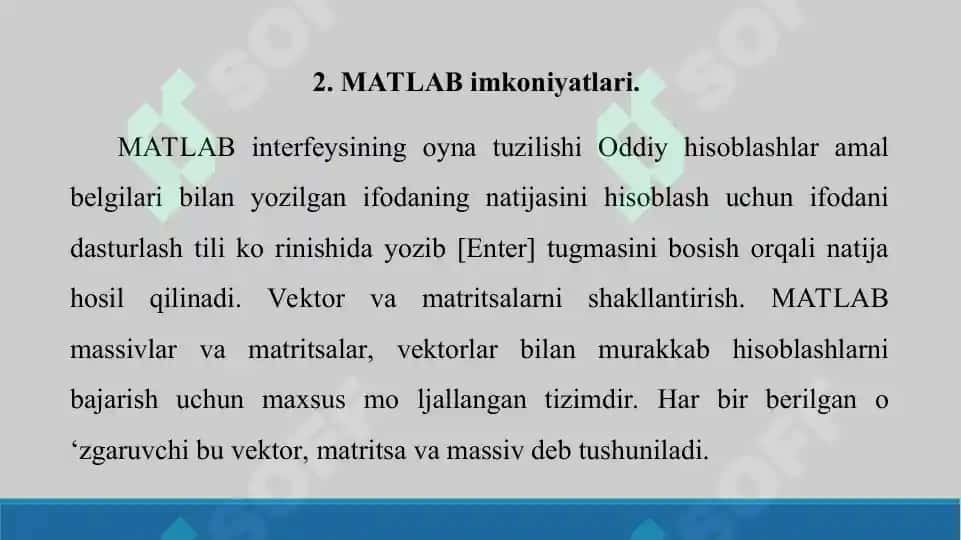 MATLAB dasturining simulink paketi. Taqdimot 20 bet. 3